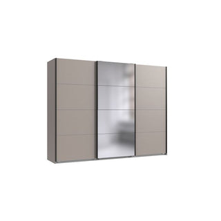 CHOICEWARDROBE Sylven 3 Door Sliding Mirrored Wardrobe – White Finish | 270cm Modern Luxury Storage