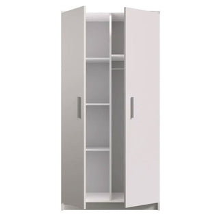 CHOICEWARDROBE Orlan 2 Door Wardrobe – 80cm Wide, Sonoma Oak Frame with White Fronts | Compact Hinged Design for Contemporary Spaces