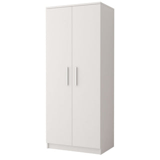 CHOICEWARDROBE Orlan 2 Door Wardrobe – 80cm Wide, All White Finish | Compact Hinged Design for Contemporary Spaces