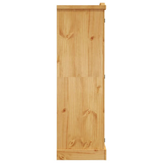 CHOICEWARDROBE Norland Pine 3 Door Wardrobe | Natural Wooden Finish with Black Metal Hinges – Traditional Country Style
