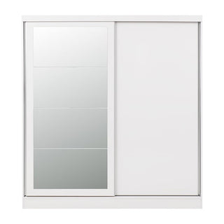 CHOICEWARDROBE Modara White High Gloss Sliding Door Wardrobe – 2 Door Mirrored Design with Modern Bedroom Storage