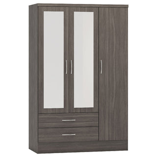 Mack Wooden Furniture Set With 3 Doors Wardrobe In Black