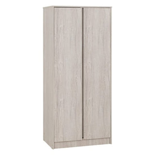 CHOICEWARDROBE McGowan 2 Door Wooden Wardrobe – Urban Snow Finish | Compact Contemporary Storage Solution