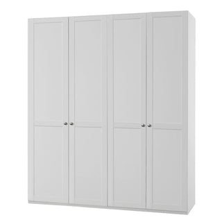 CHOICEWARDROBE New Tork 4 Door Wardrobe – Hinged Doors, 180cm Width, White Finish