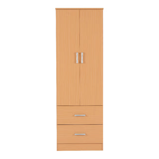 CHOICEWARDROBE Pana 3 Piece Wooden Bedroom Furniture Set – Beech Finish | 2 Door Wardrobe, 3 Drawer Chest & Bedside Cabinet