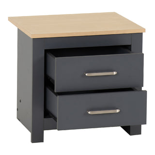 CHOICEWARDROBE Penley 3 Piece Bedroom Set – Grey & Oak Wardrobe, Chest of Drawers & Bedside Table