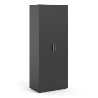 CHOICEWARDROBE Nairo Black 2 Door Wardrobe | Minimalist Matte Finish with Metal Handles