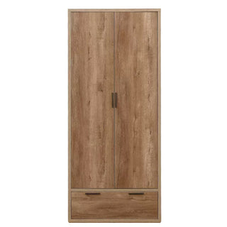 CHOICEWARDROBE Stock 80cm 2 Door 1 Drawer Wooden Wardrobe – Rustic Oak Finish | Compact Modern Storage for Bedrooms