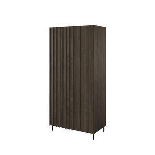 Black wardrobe in a contemporary bedroom