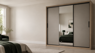 Contemporary mirrored wardrobe in a calm bedroom – shop all wardrobes at CHOICEWARDROBE