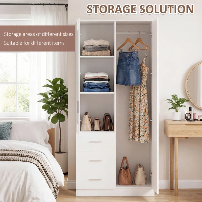 Elara white mirrored wardrobe product detail