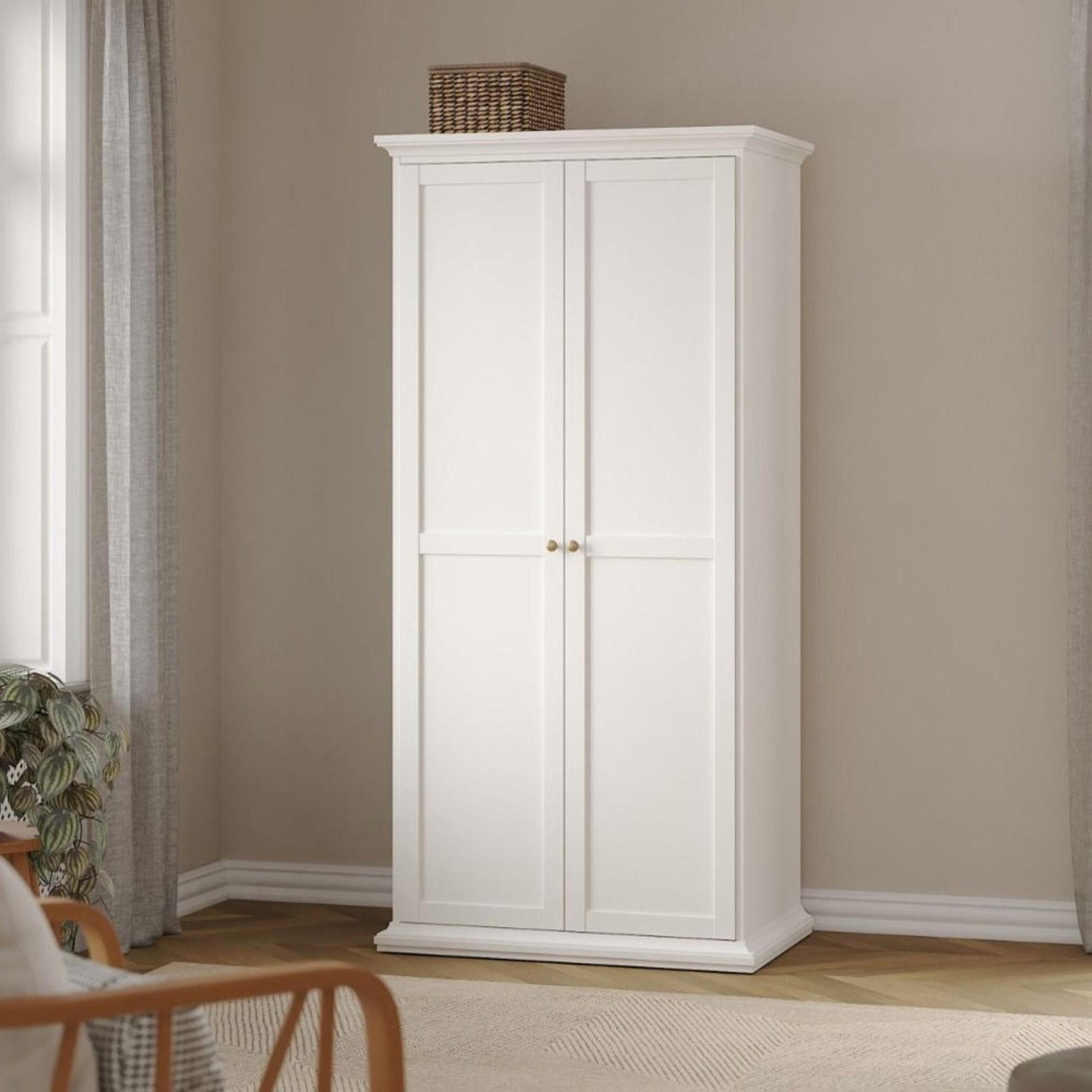 Paris Classic 2 Door Wardrobe – White bedroom storage