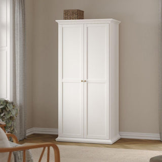 Paris Classic 2 Door Wardrobe – White bedroom storage