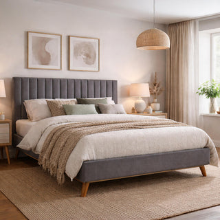 Time Living Albany Bed - Dark Grey Fabric