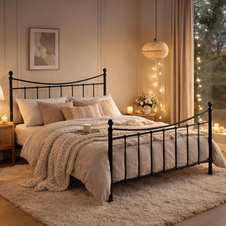 Time Living Alderley Bed - Black Metal