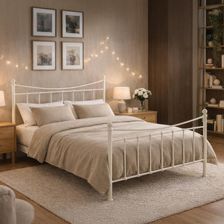 Time Living Alderley Bed - Ivory Metal