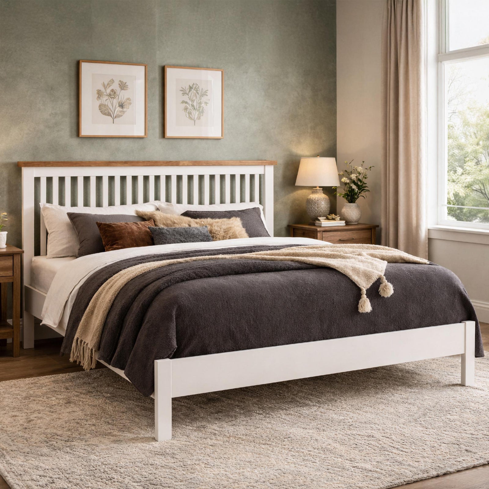 Time Living Ascot Bed - Oak and White
