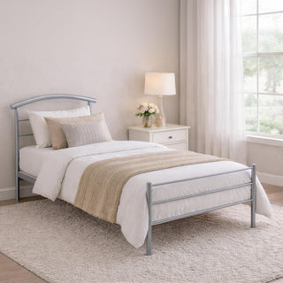 Time Living Brennington Bed - Silver Metal