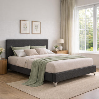 Time Living Brooklyn Bed - Dark Grey Fabric