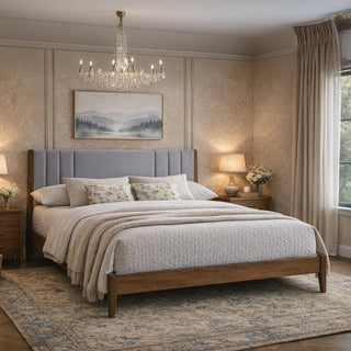 Time Living Cheslyn Bed - Light Grey Fabric