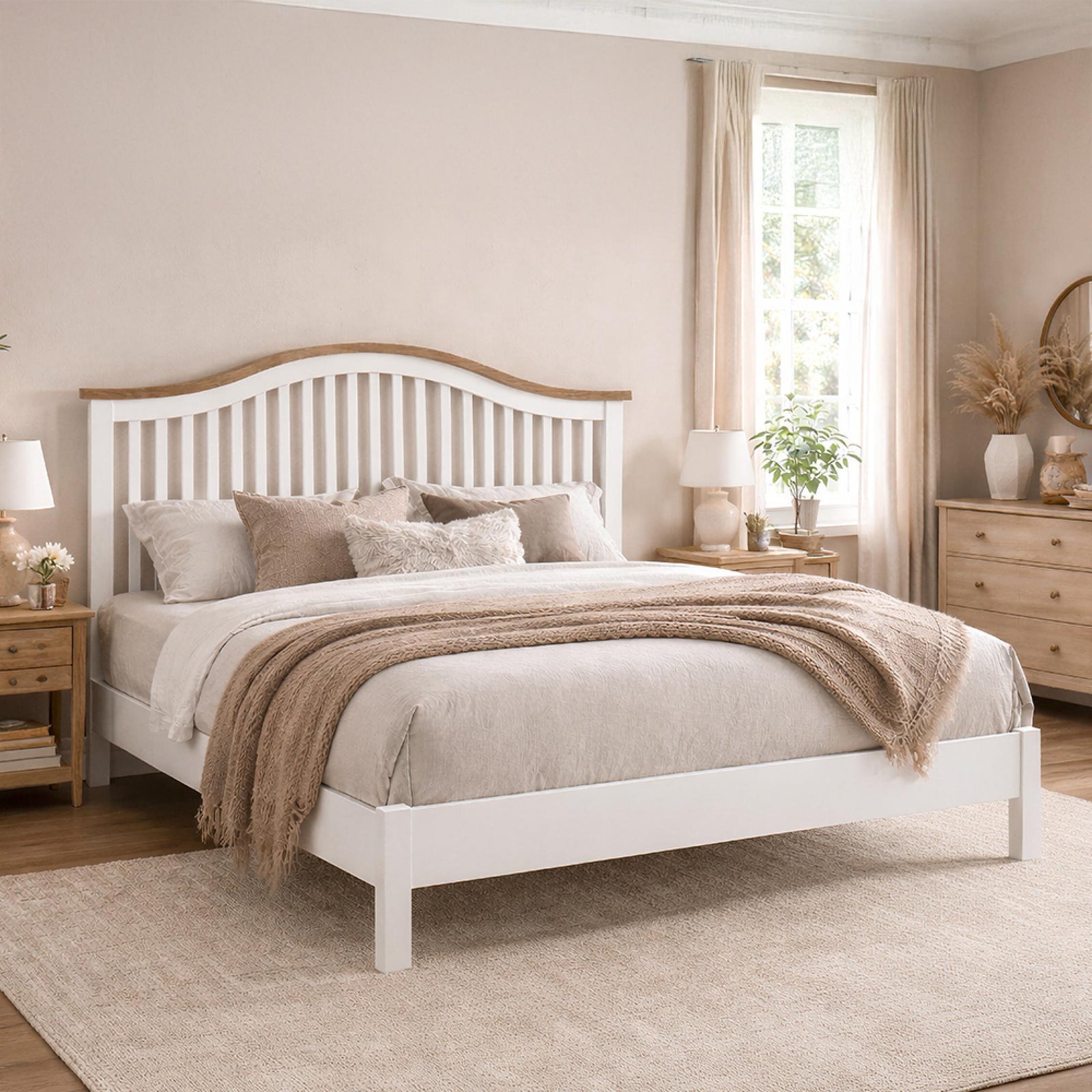 Time Living Chester Bed - Oak and White