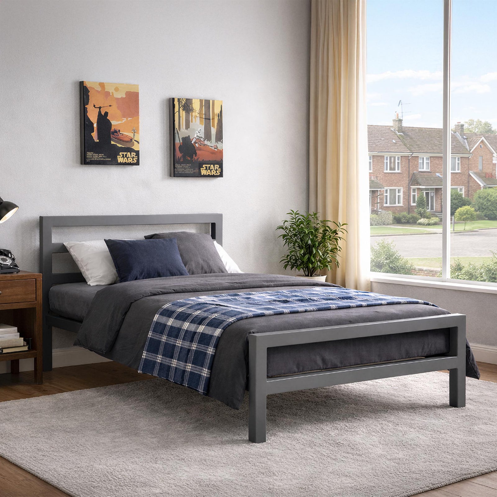 Time Living City Block Bed - Grey Metal