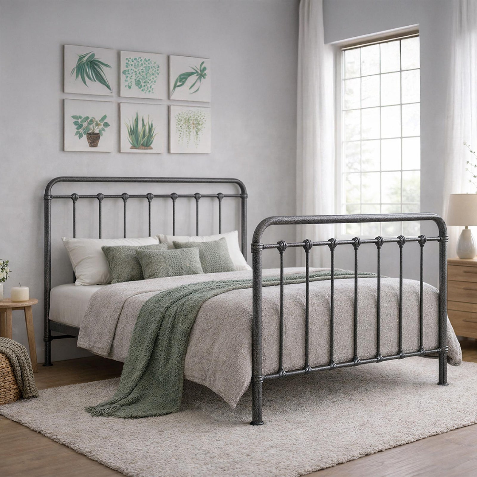 Time Living Havana Speckled Bed - Black and Silver Metal