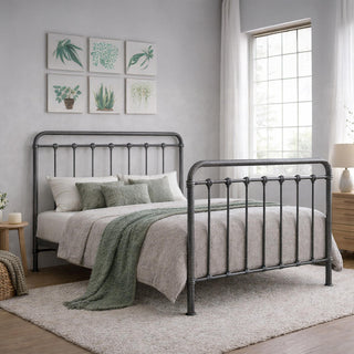 Time Living Havana Speckled Bed - Black and Silver Metal