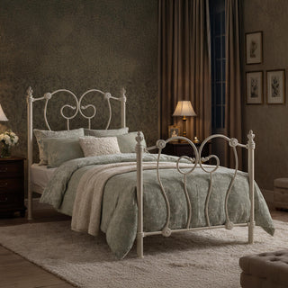 Time Living Inova Bed - Ivory Metal
