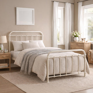 Time Living Miami Bed - Ivory Metal