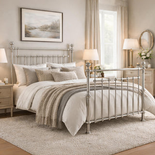 Time Living Edward Bed - Chrome Metal