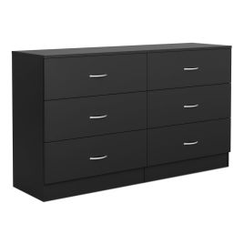 Arvello 140cm Extra-Wide 6-Drawer Chest in Black