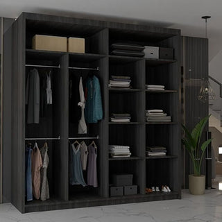 CHOICEWARDROBE Chicago II 2-door sliding wardrobe in wenge finish with mirrored doors.