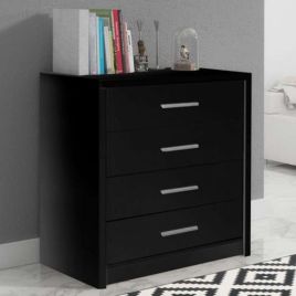 Averton 80cm 4-Drawer Chest of Drawers in Black