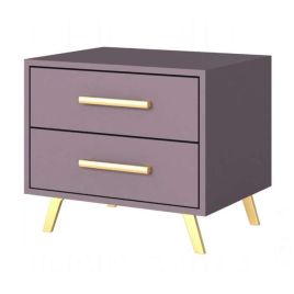Barnsley 53.5cm 2-Drawer Bedside Table in Plum