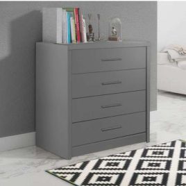 Averton 80cm 4-Drawer Chest of Drawers in Grey