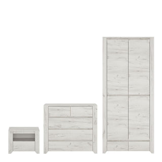 Angel 3-Piece Bedroom Set with 2-Door Wardrobe – White Oak – supplier image 1