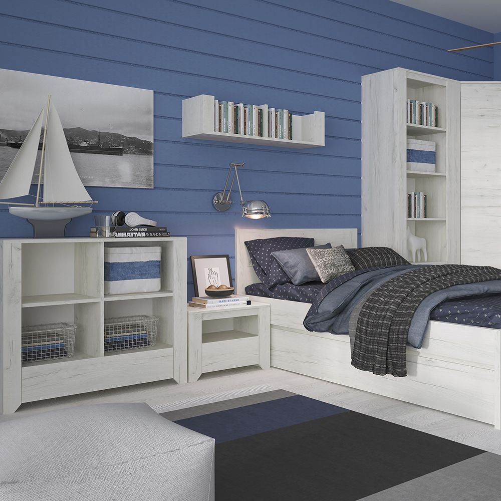 Angel 3-Piece Bedroom Set with 2-Door Wardrobe – White Oak – supplier image 4