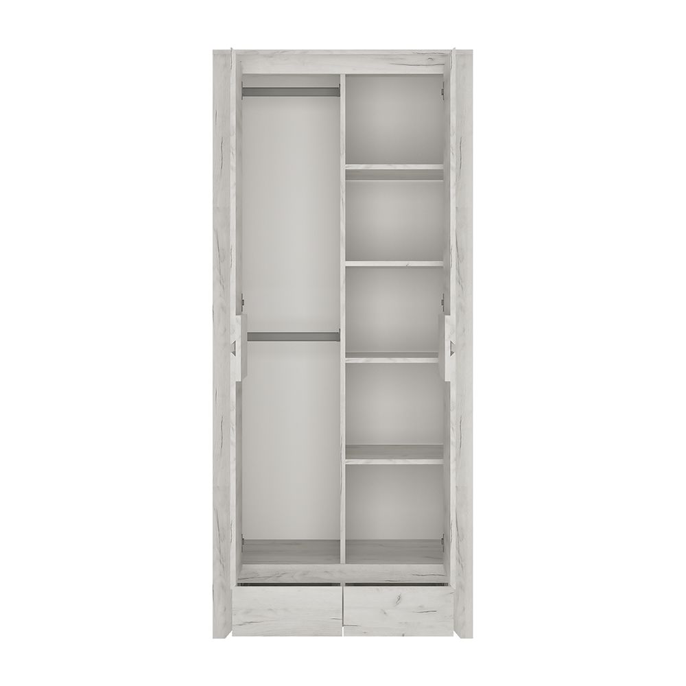 Angel 3-Piece Bedroom Set with 2-Door Wardrobe – White Oak – supplier image 9