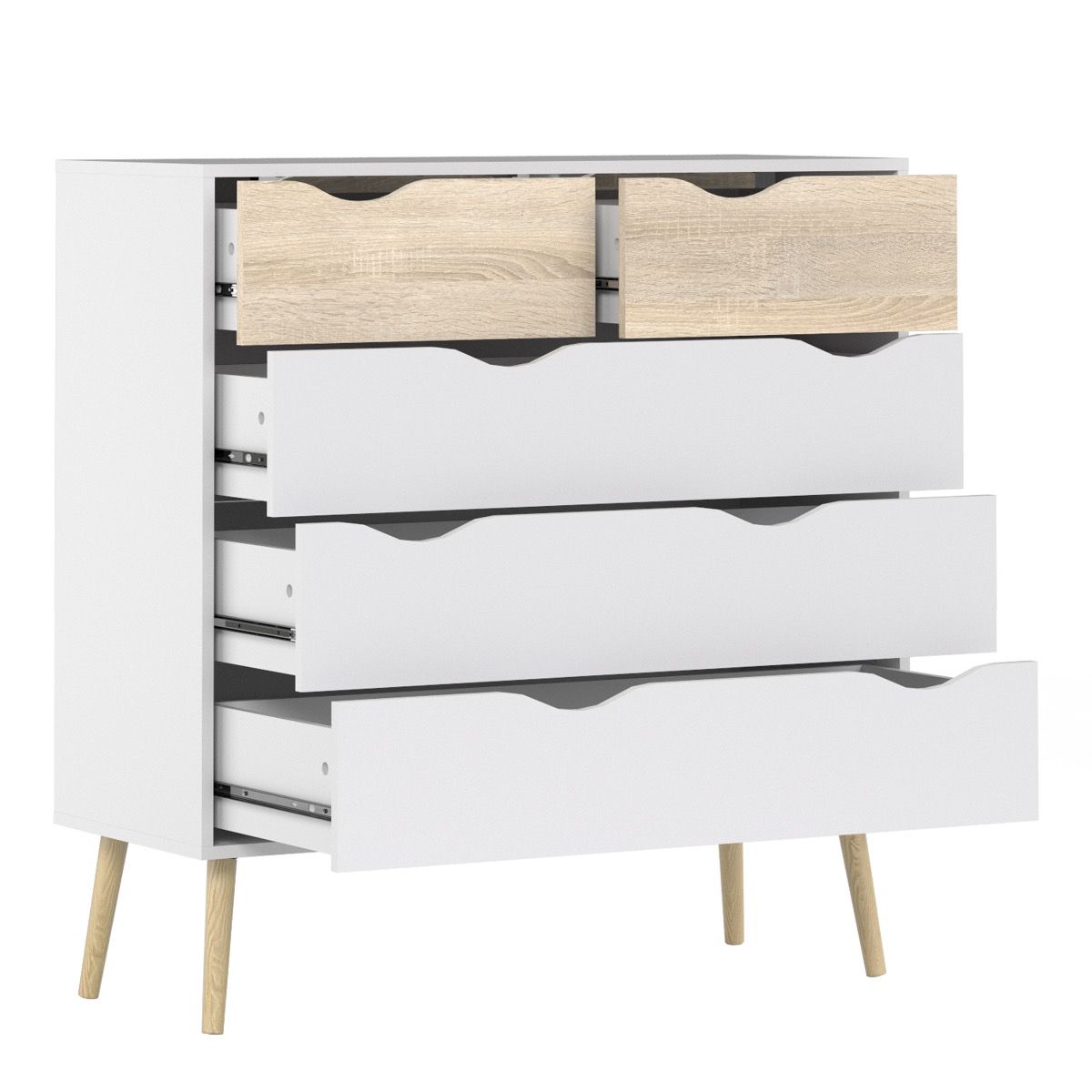 Oslo 3-Piece Bedroom Set with 3-Door Wardrobe – White & Oak – supplier image 6