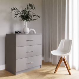 Warrington 80cm 3-Drawer Chest of Drawers in Grey