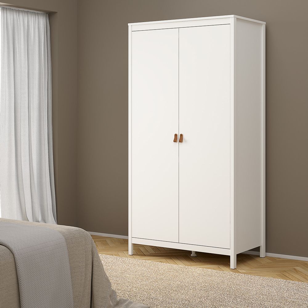 Barcelona 3-Piece Bedroom Set with 2-Door Wardrobe – White – supplier image 12
