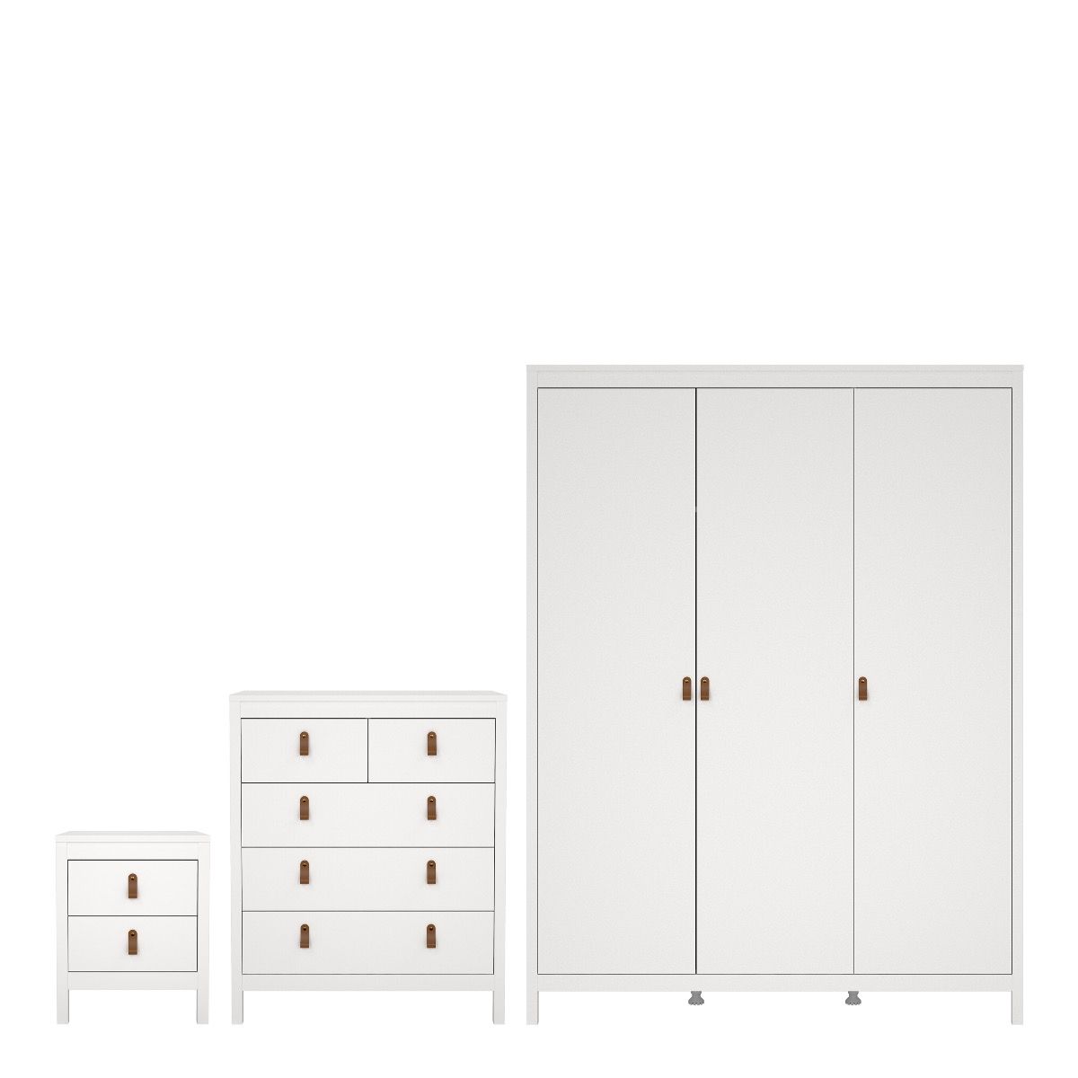 Barcelona 3-Piece Bedroom Set with 3-Door Wardrobe – White – supplier image 1