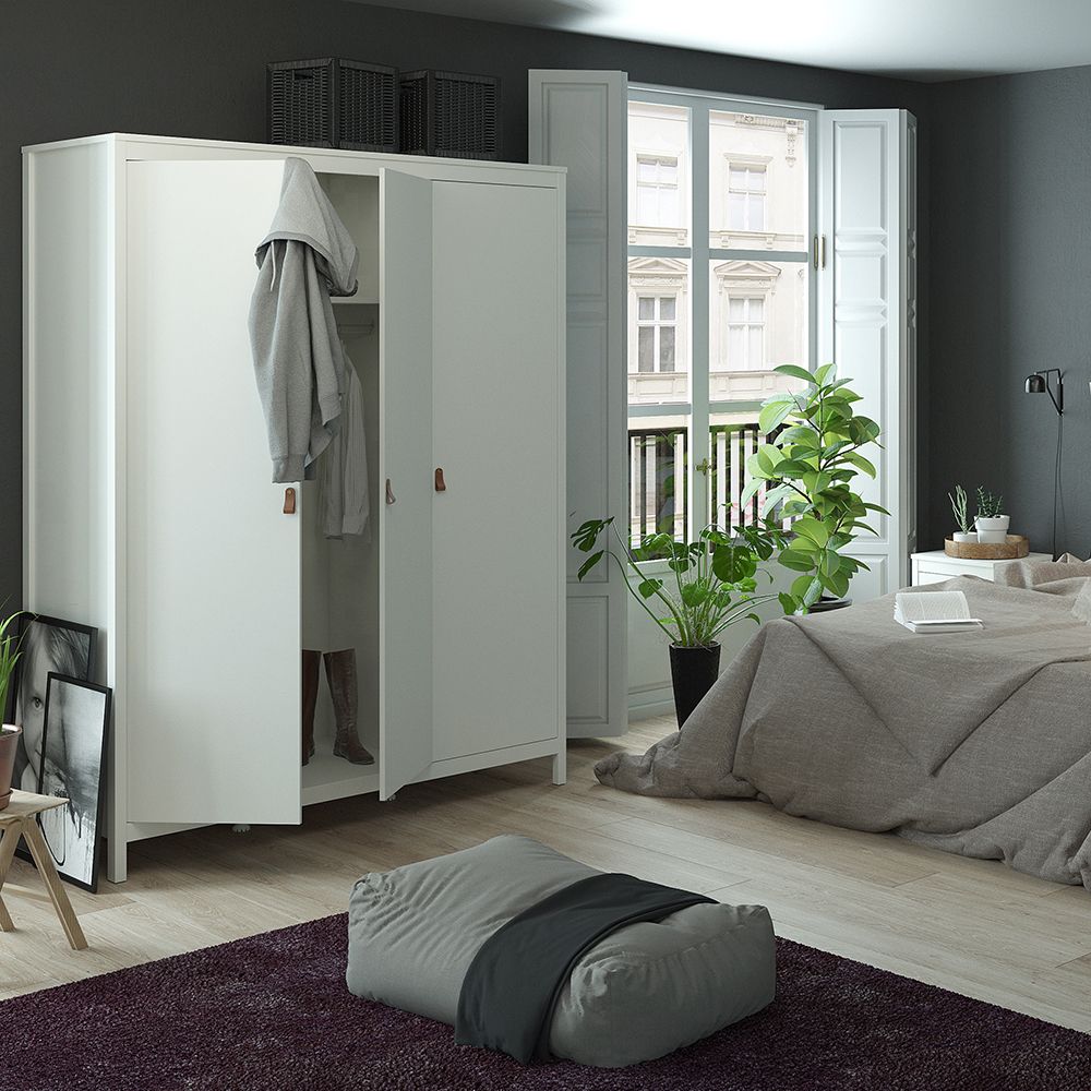 Barcelona 3-Piece Bedroom Set with 3-Door Wardrobe – White – supplier image 12