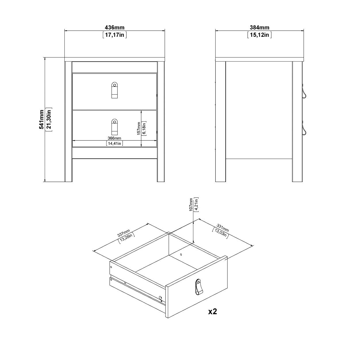 Barcelona 3-Piece Bedroom Set with 3-Door Wardrobe – Matt Black – supplier image 5