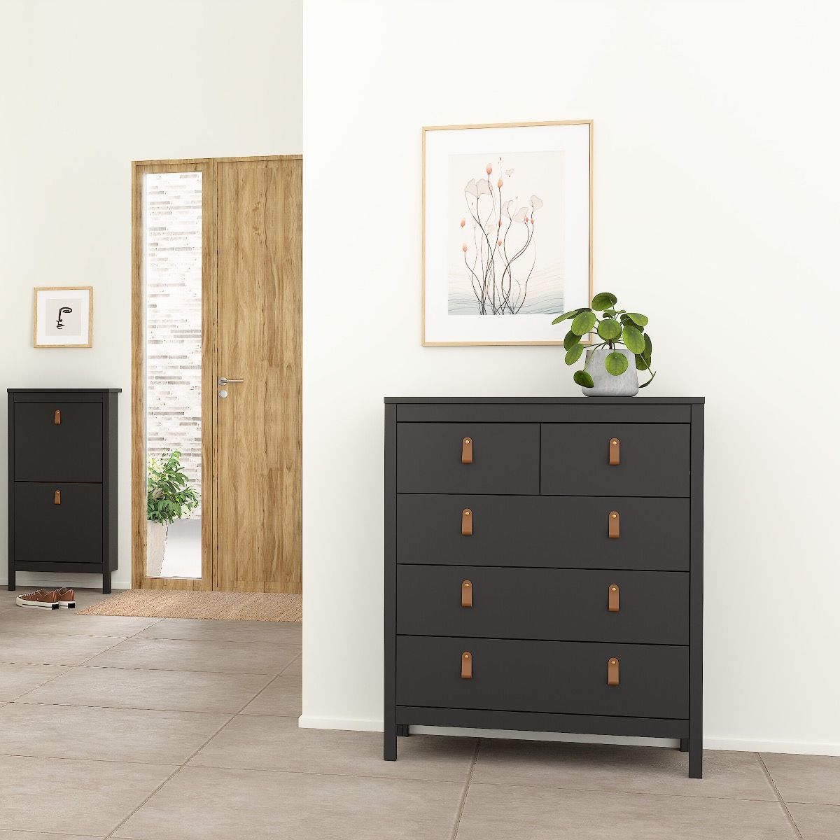 Barcelona 3-Piece Bedroom Set with 3-Door Wardrobe – Matt Black – supplier image 8