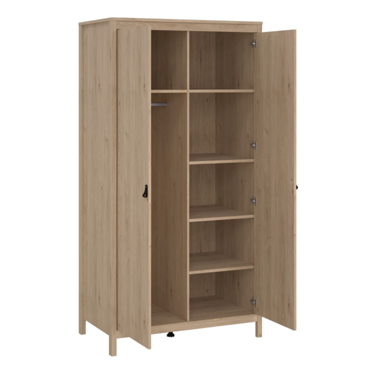 Barcelona 3-Piece Bedroom Set with 2-Door Wardrobe – Jackson Hickory Oak – supplier image 11