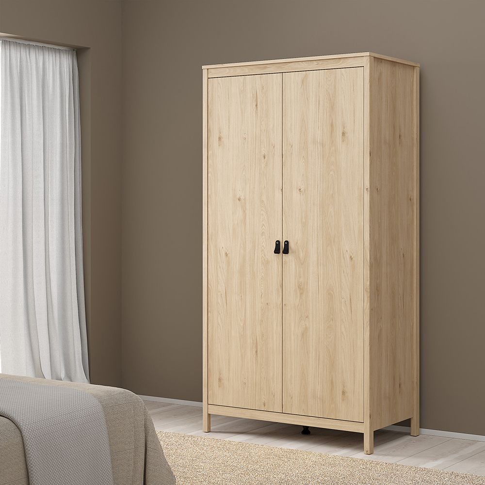 Barcelona 3-Piece Bedroom Set with 2-Door Wardrobe – Jackson Hickory Oak – supplier image 12