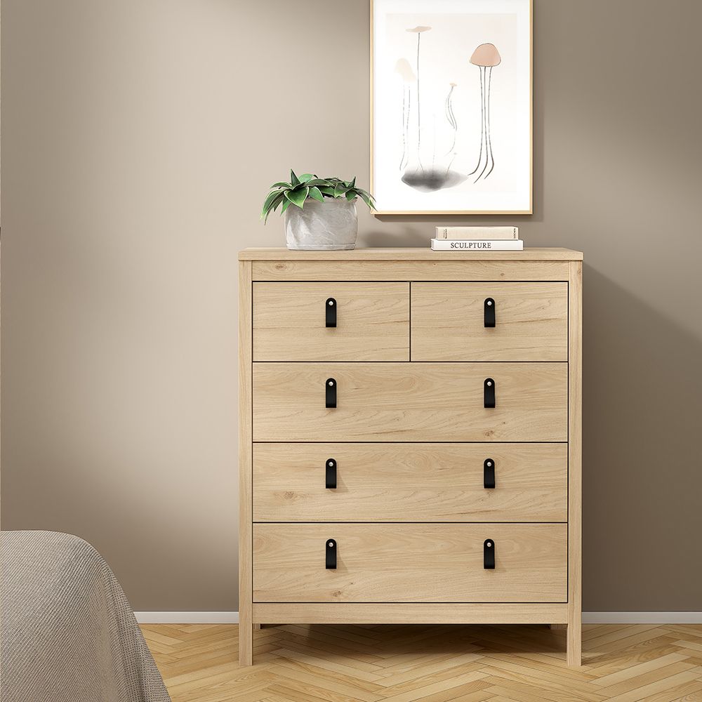 Barcelona 3-Piece Bedroom Set with 2-Door Wardrobe – Jackson Hickory Oak – supplier image 8