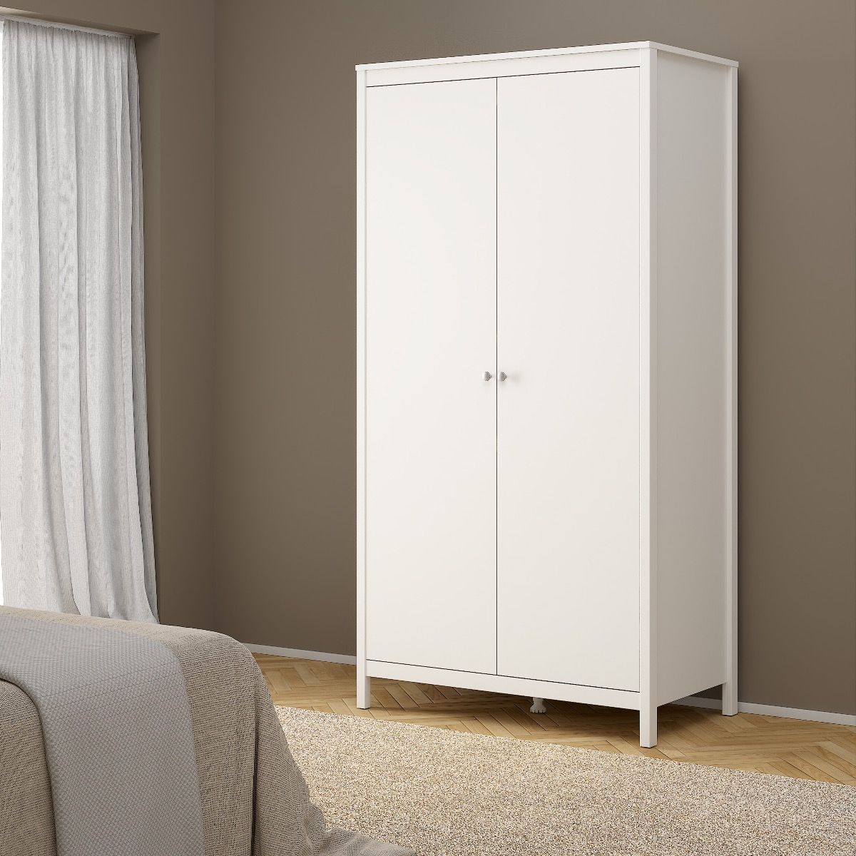Madrid 3-Piece Bedroom Set with 2-Door Wardrobe – White – supplier image 12